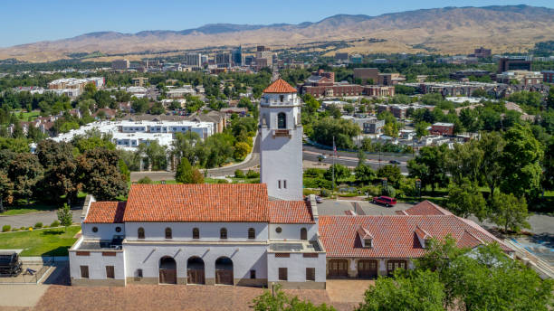 istock Train Depot and Boise skyline in the summer 836079844