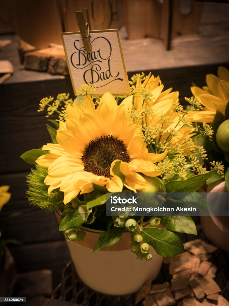 Beautiful Sunflower Bouquet Decoration With Card For Father Day ...