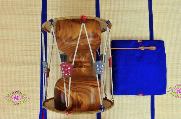 Korean traditional musical instruments Janggu, double-headed drum with a narrow waist in the middle.