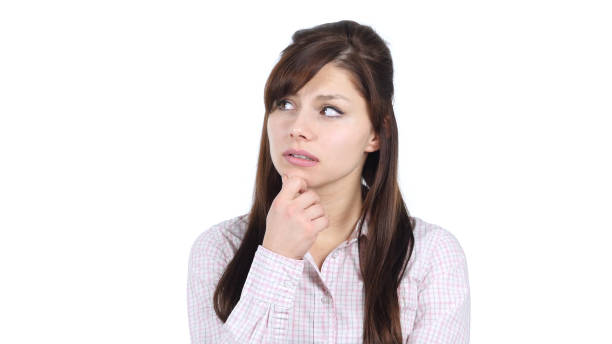 istock Thinking Young Girl, White Background 836091398