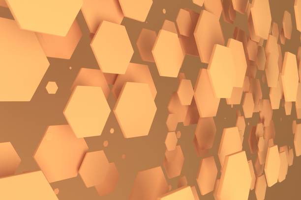 istock Orange hexagons of random size on orange background 836098358