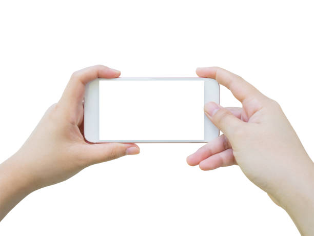 istock Hand holding smart phone taking photo isolated on white background 836102206