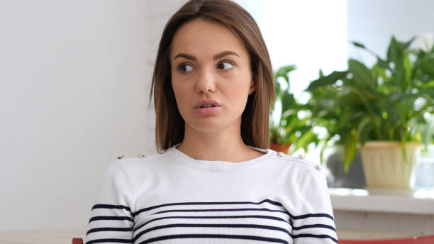 istock Beautiful Young Woman Confused and Scared of Problems 836102236