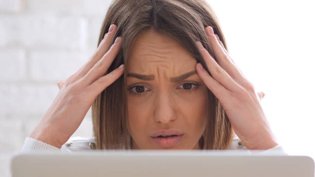 istock Headache, Frustrated Woman at Work in Office 836102266
