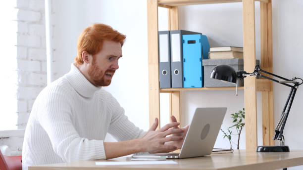 istock Angry Man with Red Hairs  Reacting to Problems and Misunderstanding 836105330