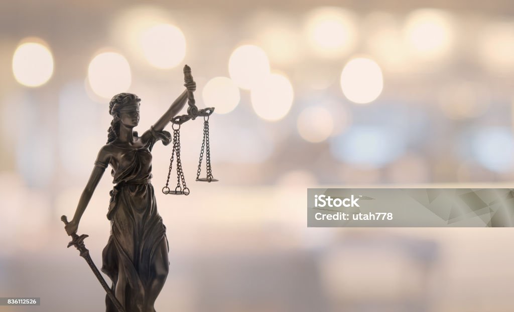 law justice Justice law legal concept. statue of justice or lady justice with bokeh background. Lady Justice Stock Photo