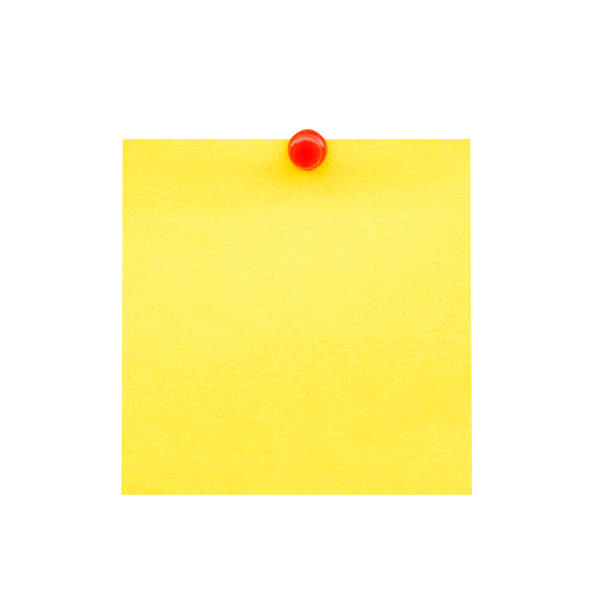 istock Sticky yellow blank note and pin on isolated with clipping path. 836112960