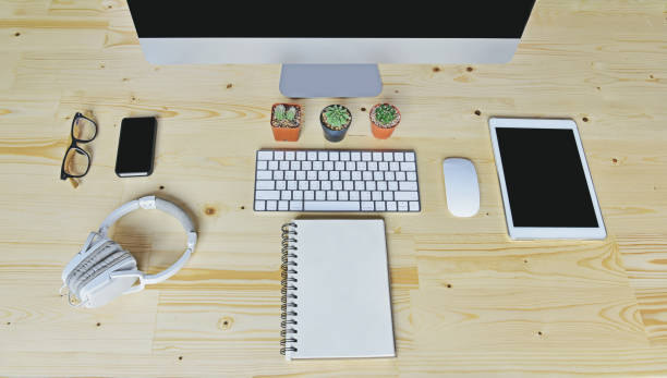 istock Business accessories on wooden desk 836119394