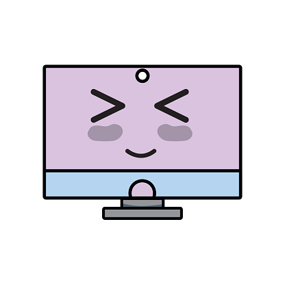 Kawaii Cute Happy Computer Technology Stock Illustration - Download ...