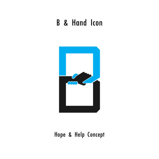 Creative B- alphabet icon abstract and hands icon design vector template.Business offer,partnership,hope,support or help concept.Corporate business and industrial symbol. Creative B- alphabet icon abstract and hands icon design vector template.Business offer,partnership,hope,support or help concept.Corporate business and industrial symbol.Vector illustration succor stock illustrations