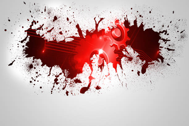 istock Splash on wall revealing cog and wheel 836133110