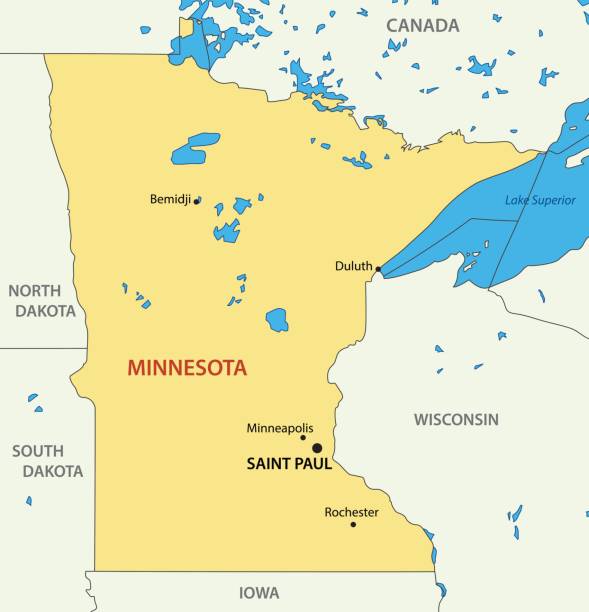 Minnesota - vector map Minnesota - vector map minnesota map stock illustrations