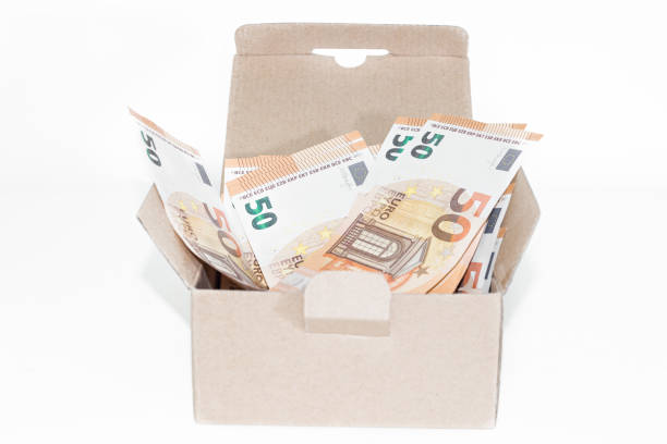 Detail of banknotes of the European Union