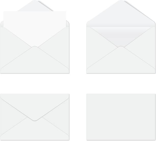 Envelope Mockup realistic envelopes. vector illustration on white background. open letter icon stock illustrations