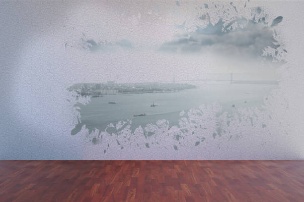 istock Splash on wall revealing coastline 836158878