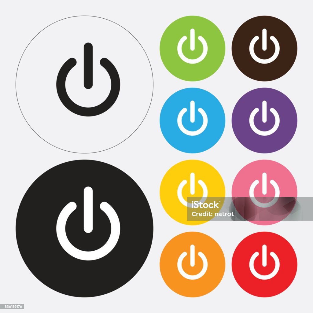 Start icon, power button Authority stock vector