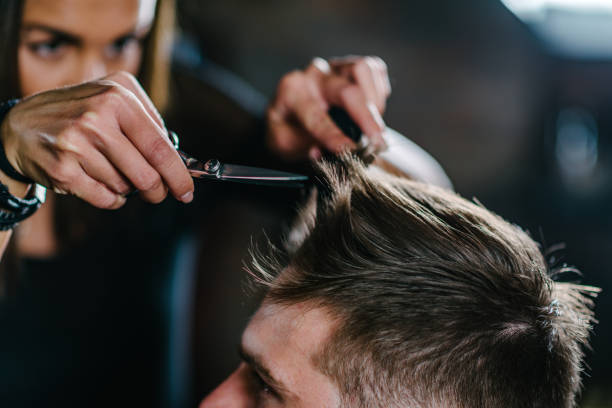 Hairstyle For Men Stock Photo - Download Image Now - Hairdresser, Men,  Cutting Hair - iStock