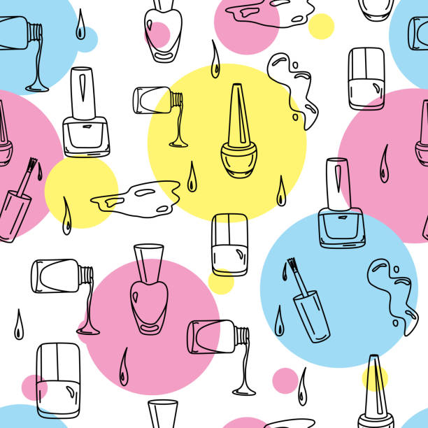 Nail Polish Hand Drawn Doodles For Beauty Salon Stock Illustration -  Download Image Now - Nail Salon, Backgrounds, Doodle - iStock
