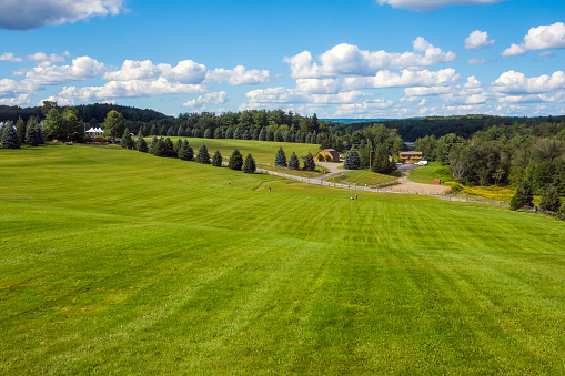 A view from the top of the hill of the Woodstock Concert grounds.