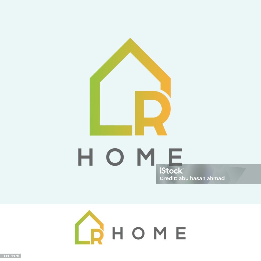 home initial Letter R icon design icon template with home element Letter R stock vector