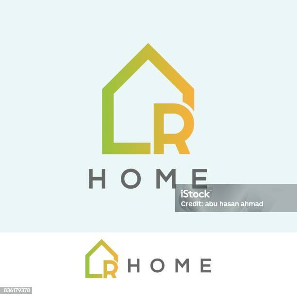 Home Initial Letter R Icon Design Stock Illustration - Download Image Now - Letter R, Logo, House