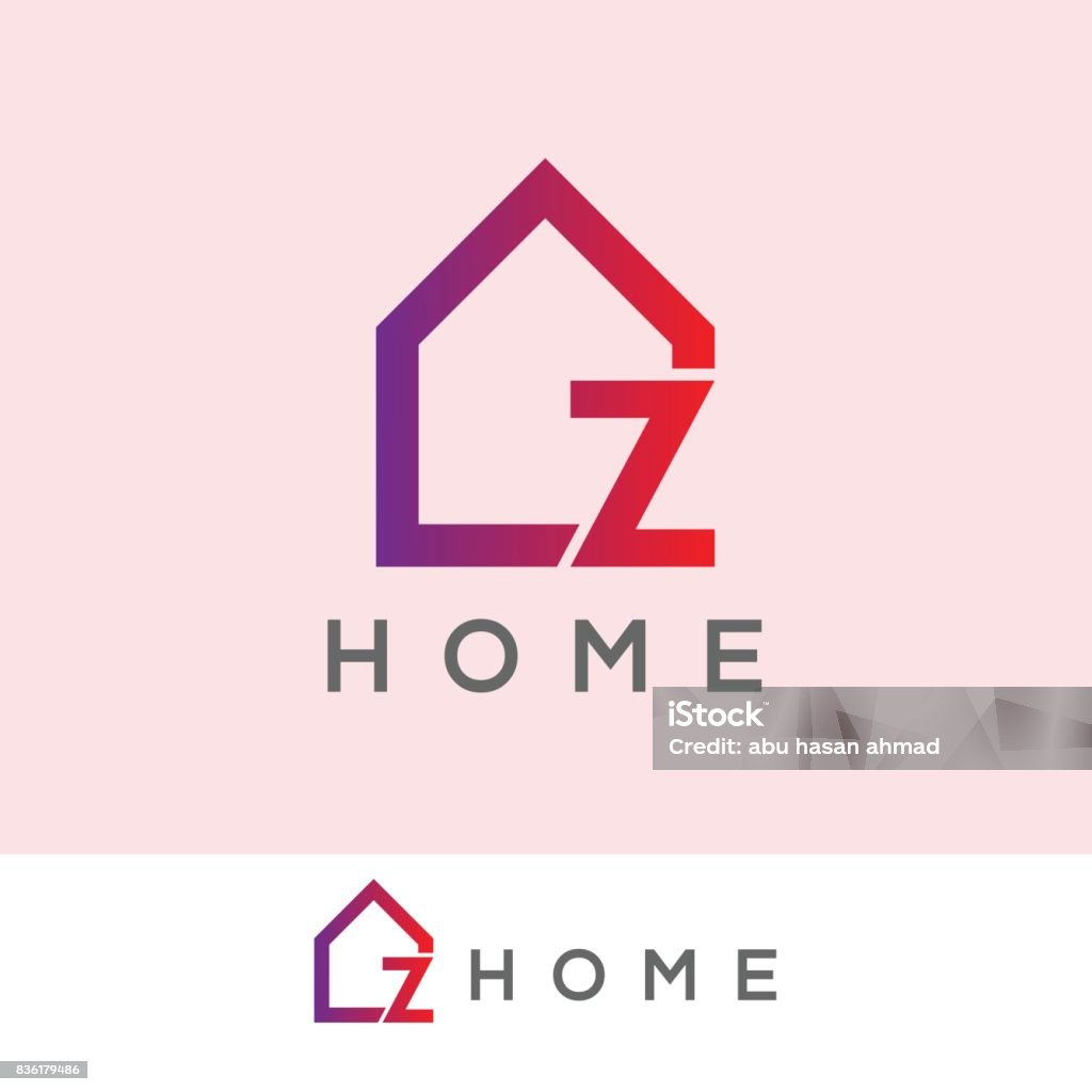 home initial Letter Z icon design icon template with home element House stock vector