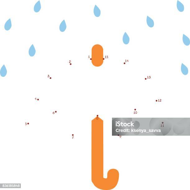 Numbers Game For Children Umbrella Stock Illustration - Download Image Now - Arts Culture and Entertainment, Autumn, Black Color