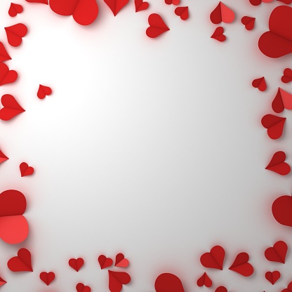 Love - Emotion romance paper cut in bloom
