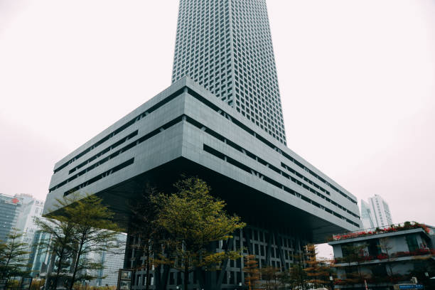 new stock exchange building in shenzhen, china - stock market china shenzhen asia imagens e fotografias de stock