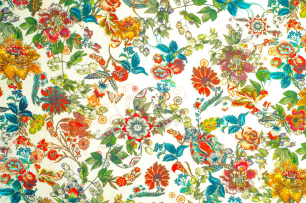 istock Cotton fabric texture. Multicolored flowers. abstraction 836193006