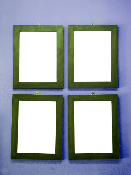 istock Photo or picture frames on vintage colorful wall 836205102