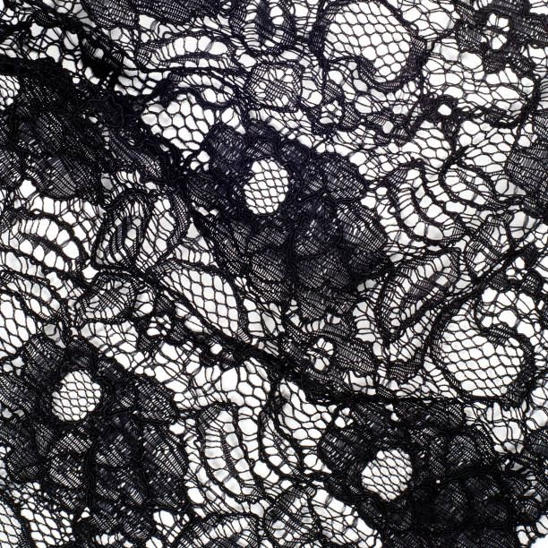 istock The texture of fabric lace, black color 836211644