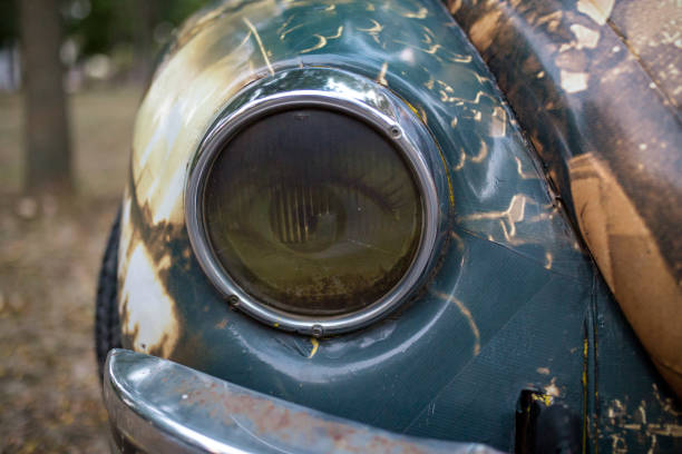 istock Headlight of old car 836212272