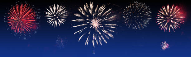 istock Brightly Colorful Fireworks on twilight background - party celebration concept 836215638
