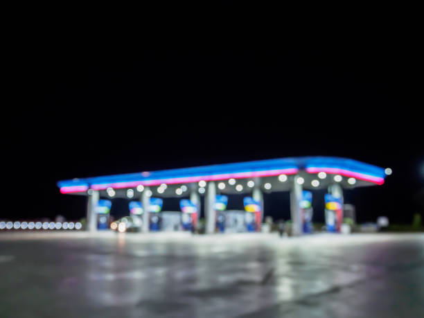 istock Blur Gas station at night 836215836