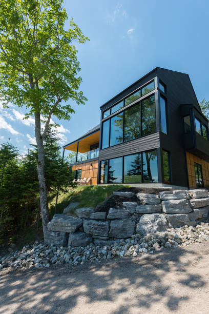 istock Beautiful modern house in the forest. 836216796