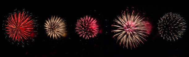 istock colorful fireworks at night sky - party celebration concept - fireworks  on black background 836217146