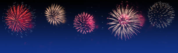 istock Brightly Colorful Fireworks on twilight background - party celebration concept 836217366