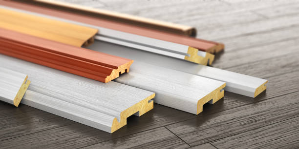Set of skirting different form on a wood background