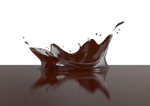 milk chocolate splash 3d illustration