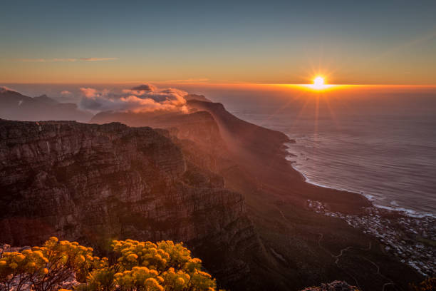 Sunset in Table mount Cape Town South Africa table mountain south africa stock pictures, royalty-free photos & images