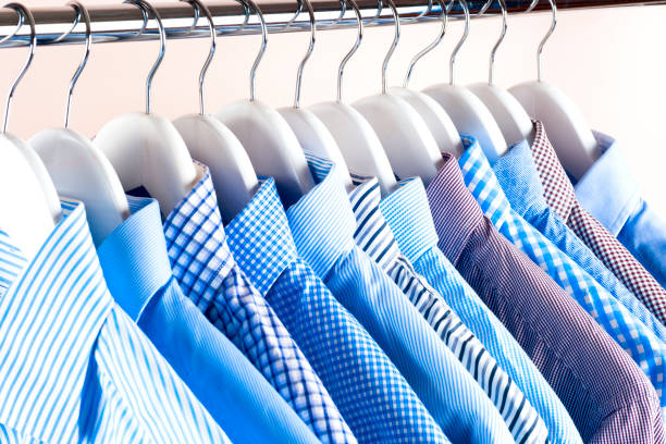 istock Cloth Hangers with Shirts. Men's clothes 836227340