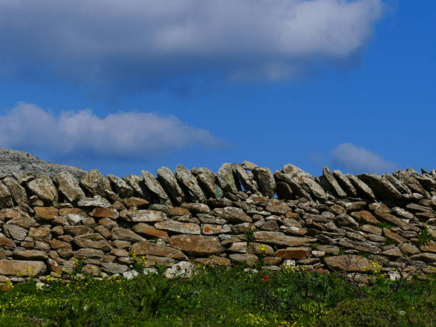 istock Old stone wall in Paros island 836227500