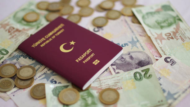 istock Turkish Passport and Turkish Lira Currency 836231200