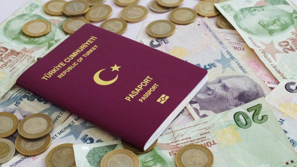 istock Turkish Passport and Turkish Lira Currency 836231610