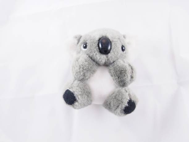 istock Koala, gray soft bear doll lie down on the bed, toy and souvenir 836248746