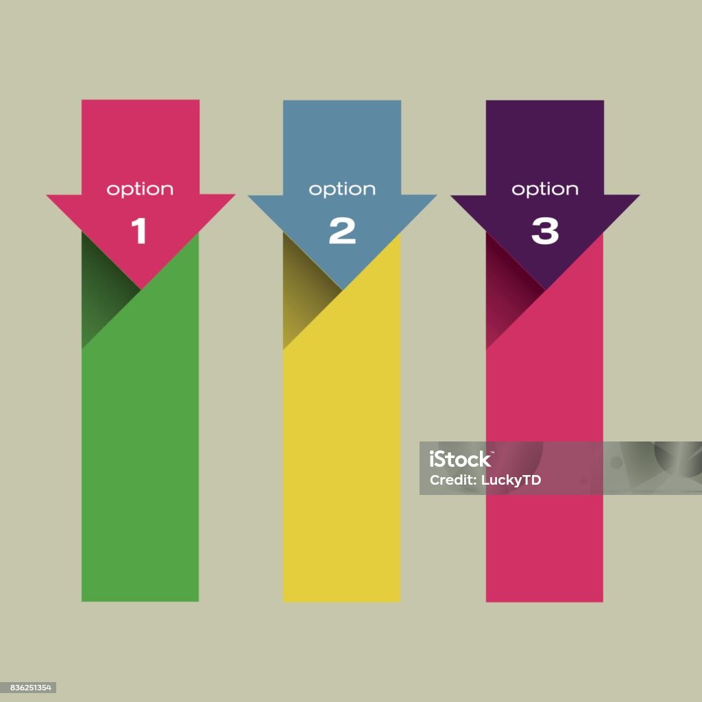 Label Options Arrow Vector Faq Labels Three Options With Arrows Stock Illustration ...