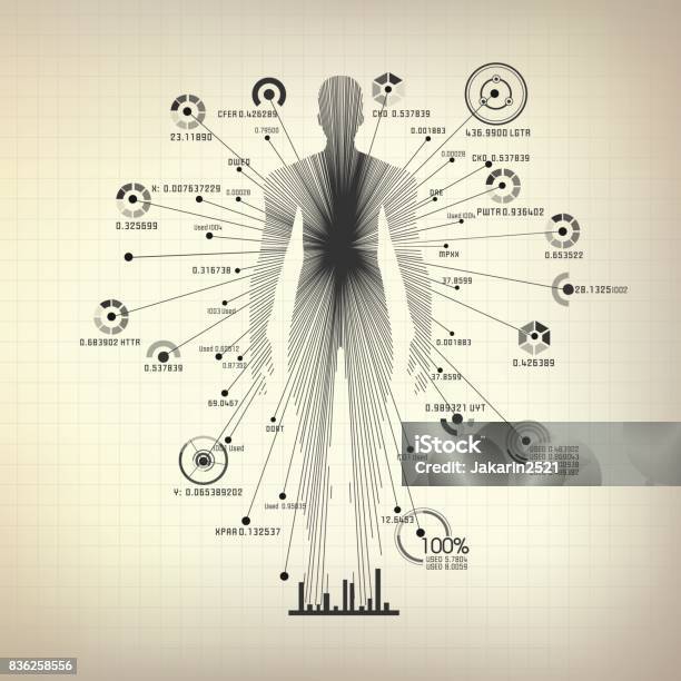 Line Man Stock Illustration - Download Image Now - The Human Body, Circle, Abstract
