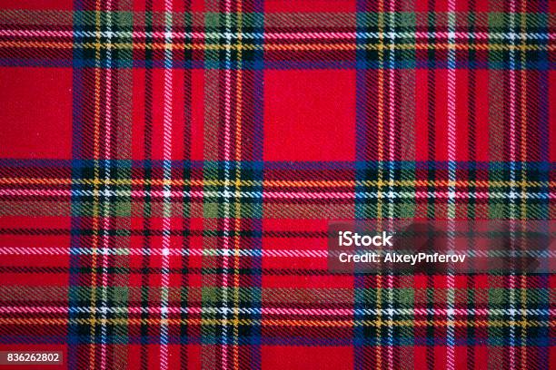 Scottish Style Fabric Tartan Plaid Texture Stock Photo - Download Image Now - Plaid, Scotland, Scottish Culture