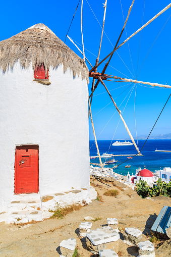 Mykonos is a Greek island, part of the Cyclades, lying between Tinos, Syros, Paros and Naxos.